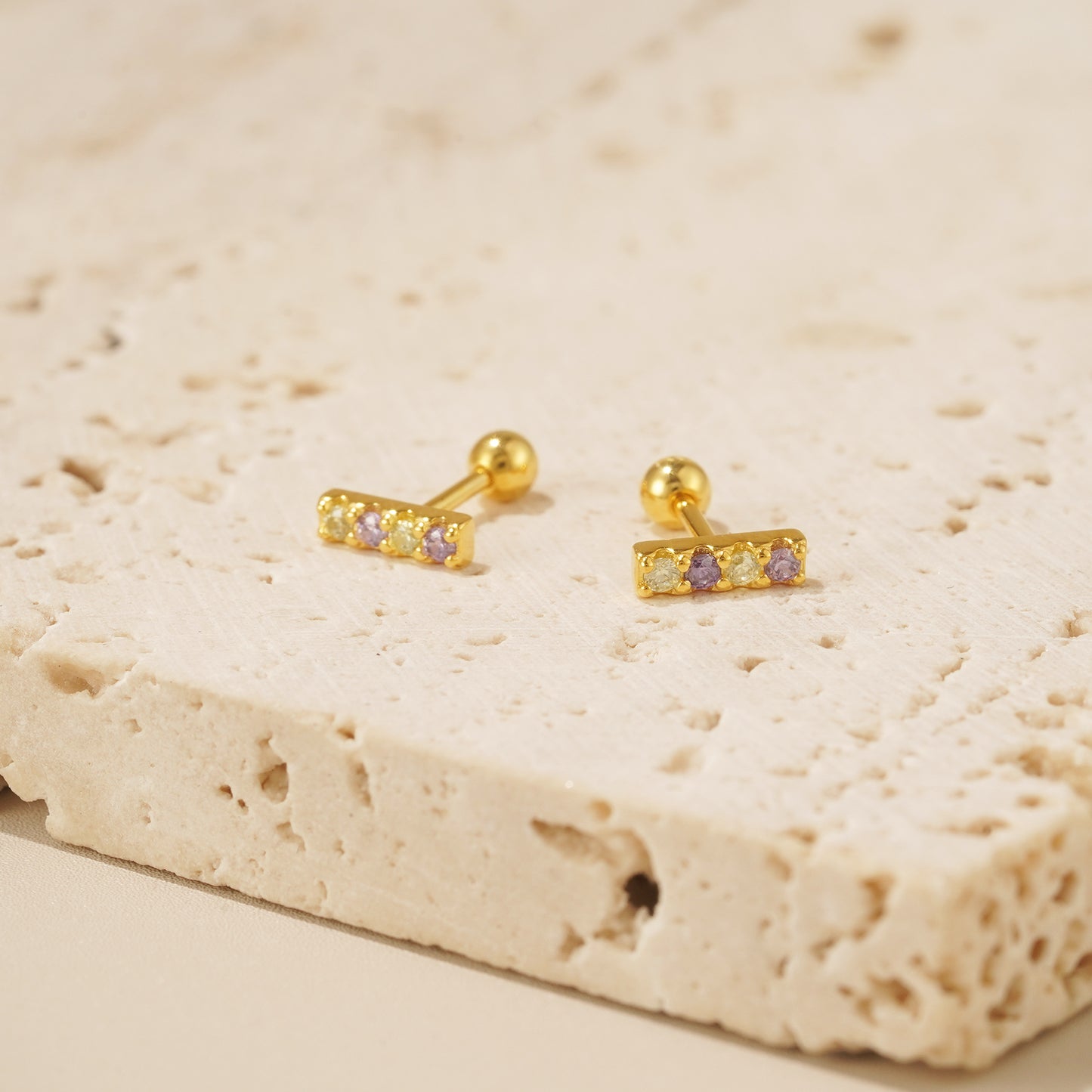 Crystal Bar Barbell Earring