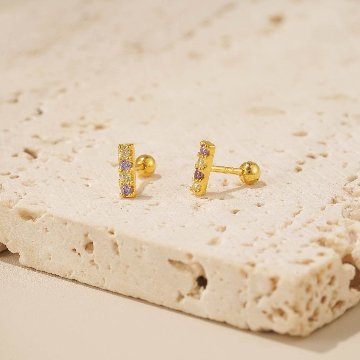 Crystal Bar Barbell Earring