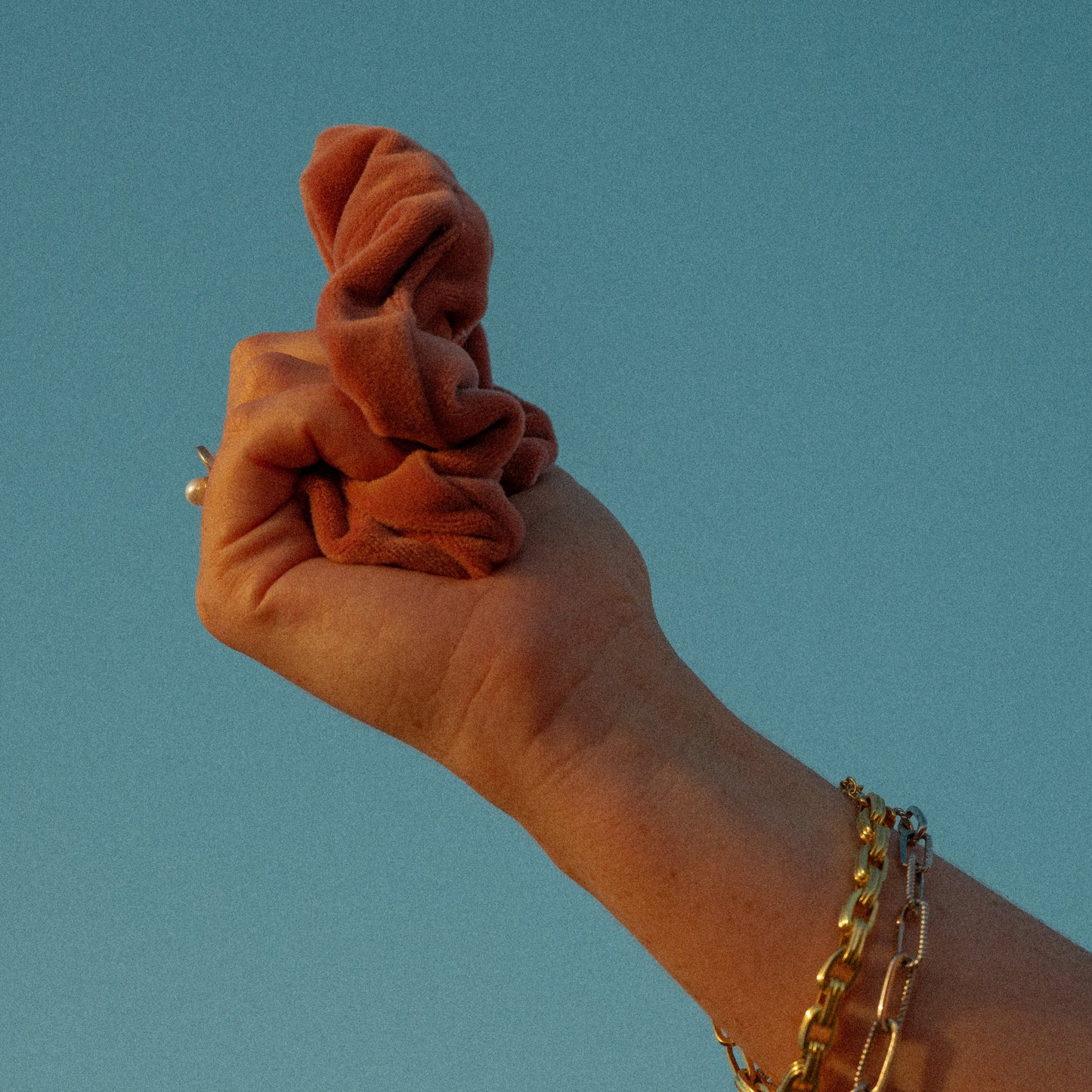 Sweet Orange Velvet Scrunchie