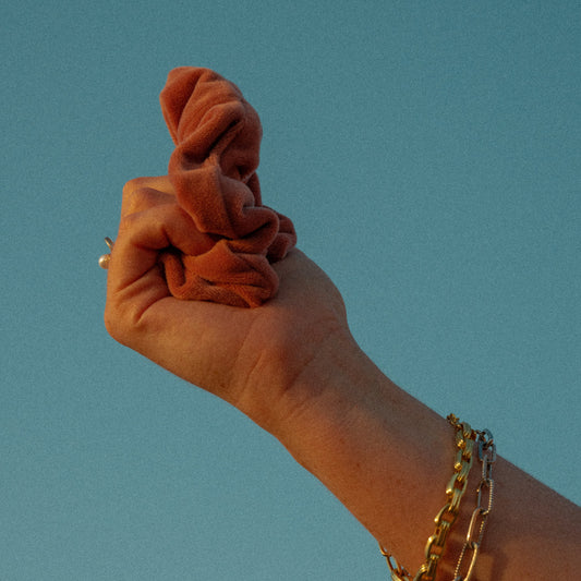 Sweet Orange Velvet Scrunchie