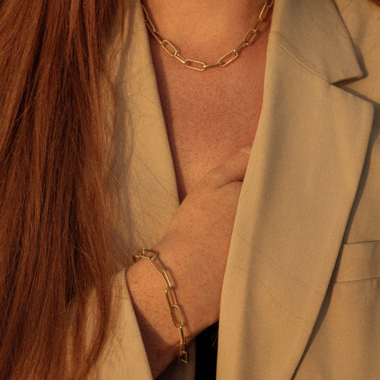 Twisted Simple Rectangle Chain Bracelet