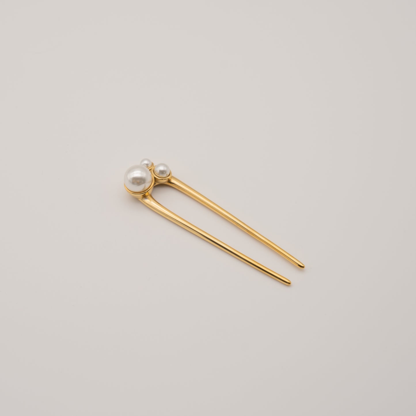 Triple Pearl Gold French Hair Pin