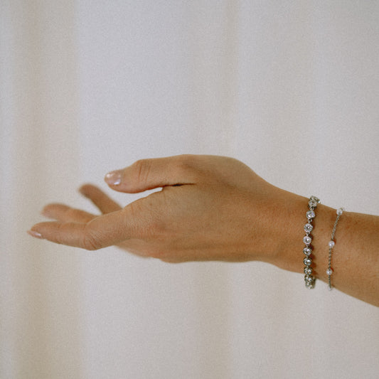 Silver Round Tennis Bracelet