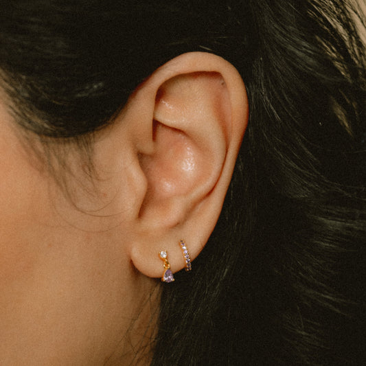 Lavender Drop Stud Earring