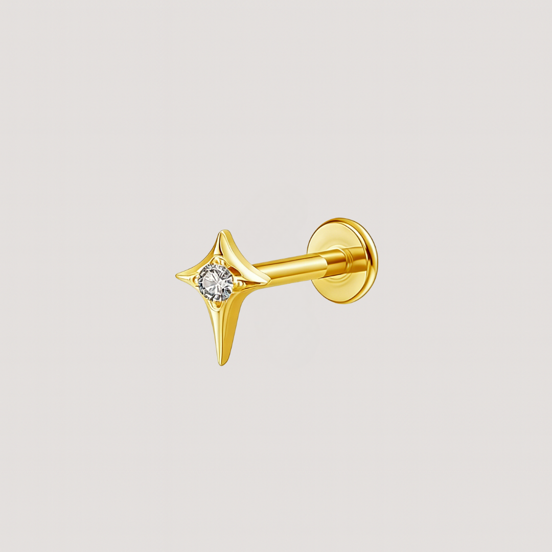 Gold Star Diamond Flat Back Barbell