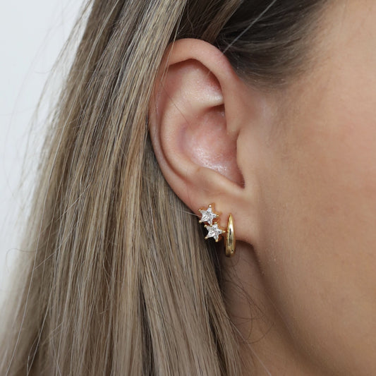Double Star Stud Earring