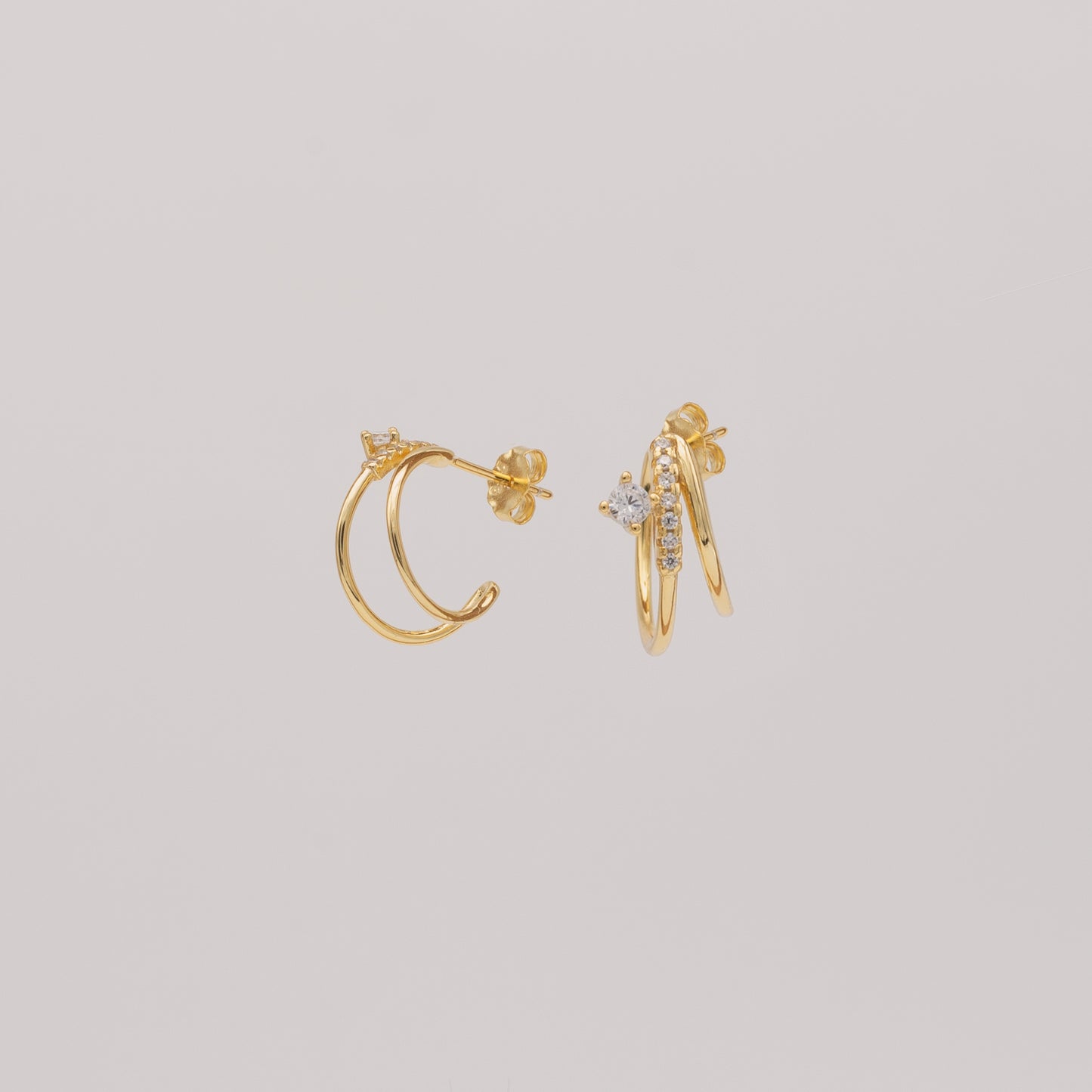 Crystal Diamond Double Hoop