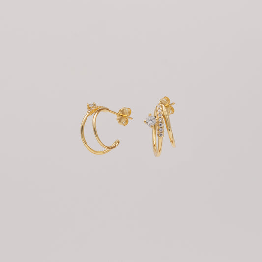 Crystal Diamond Double Hoop