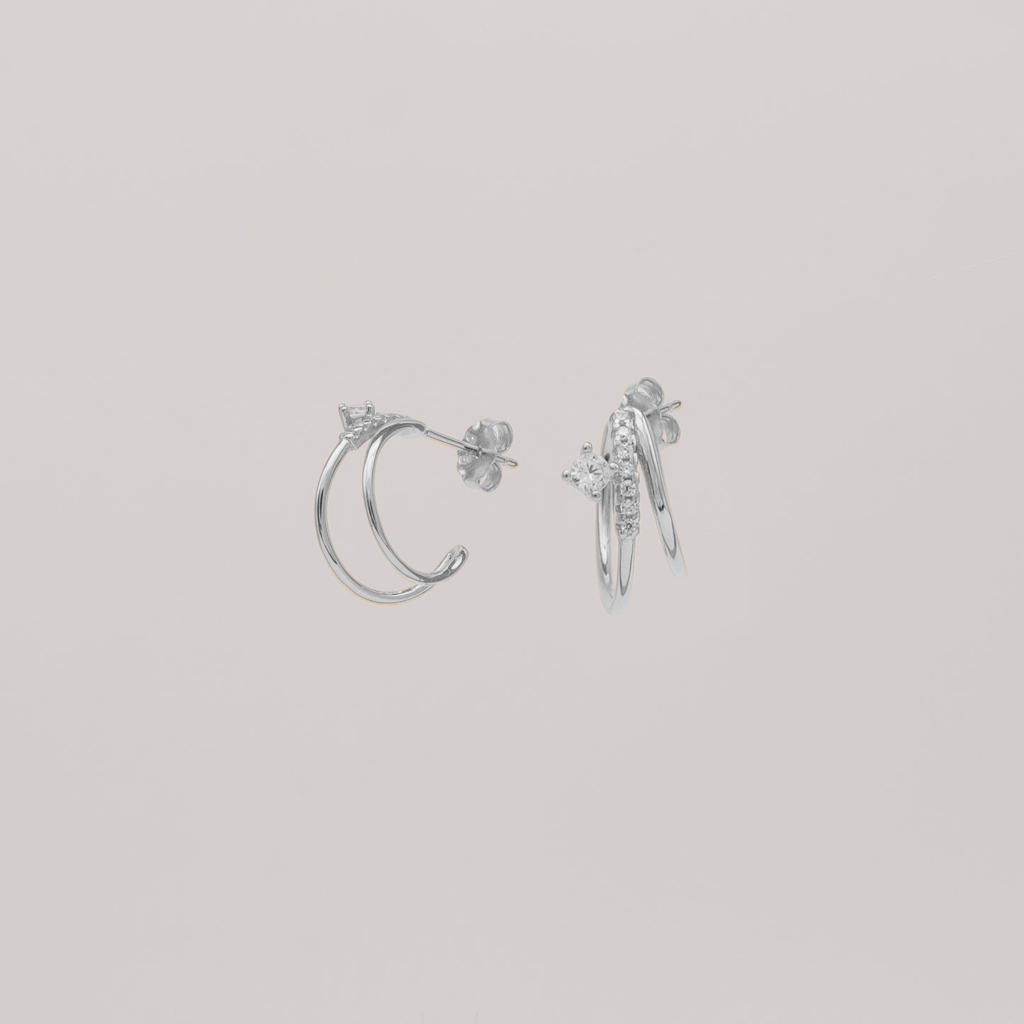 Crystal Diamond Double Hoop