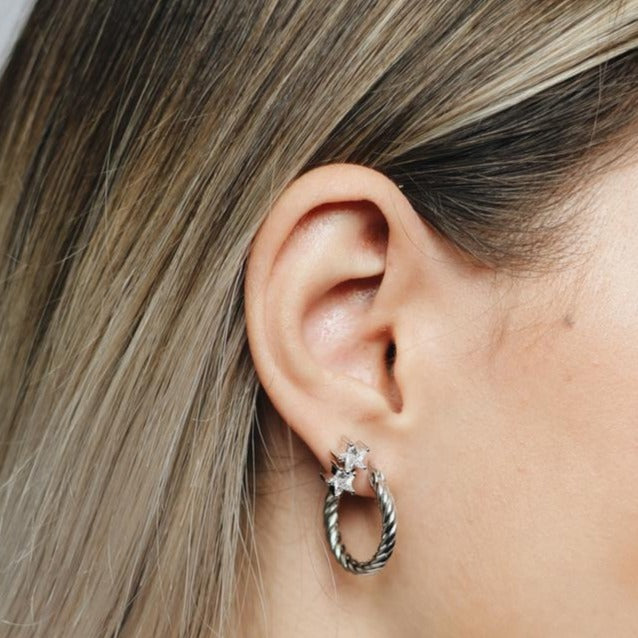 Double Star Stud Earring