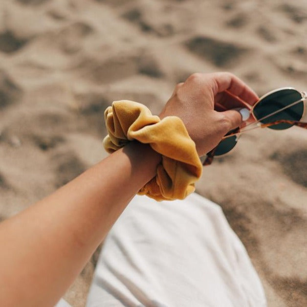 Mustard Velvet Scrunchie
