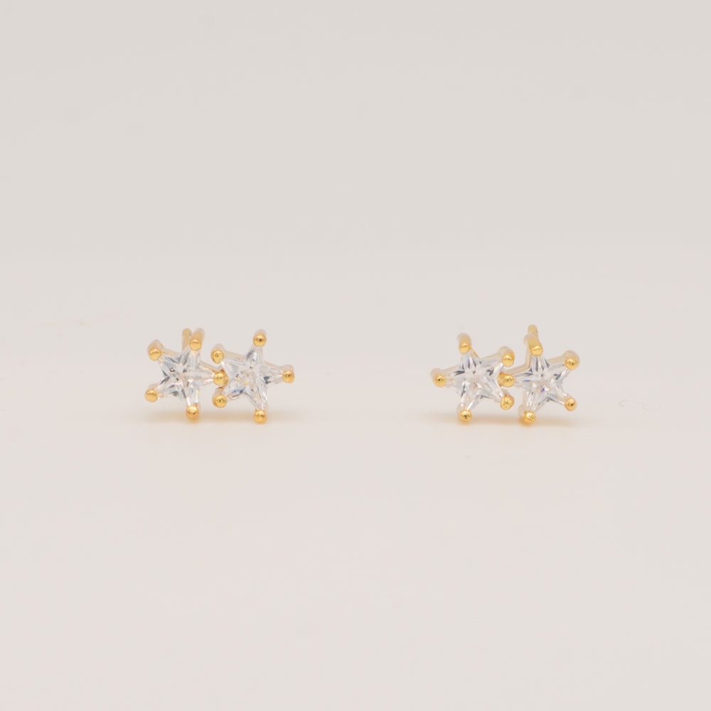 Double Star Stud Earring