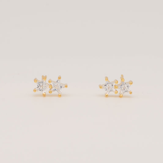 Double Star Stud Earring