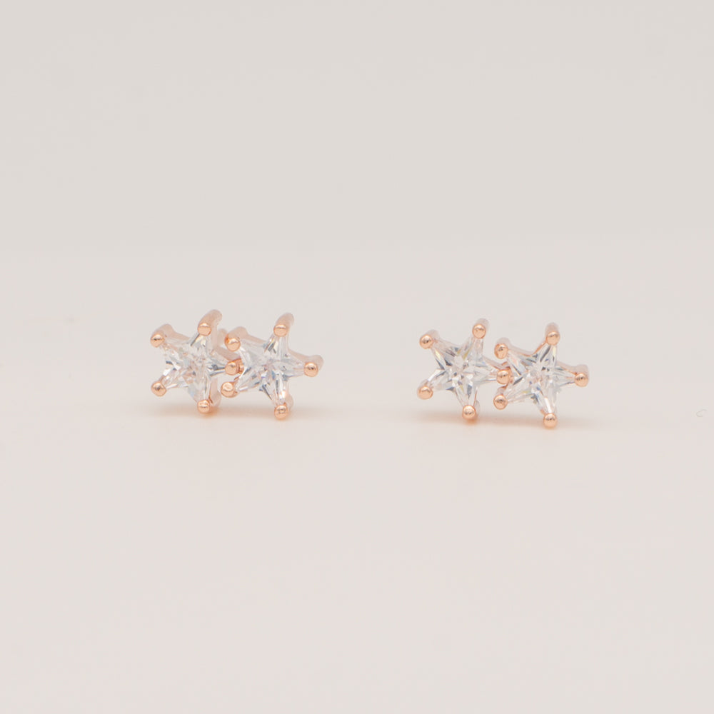 Double Star Stud Earring