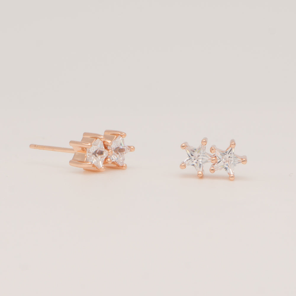 Double Star Stud Earring