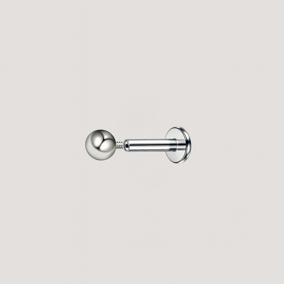 Silver Round Flat Back Barbell