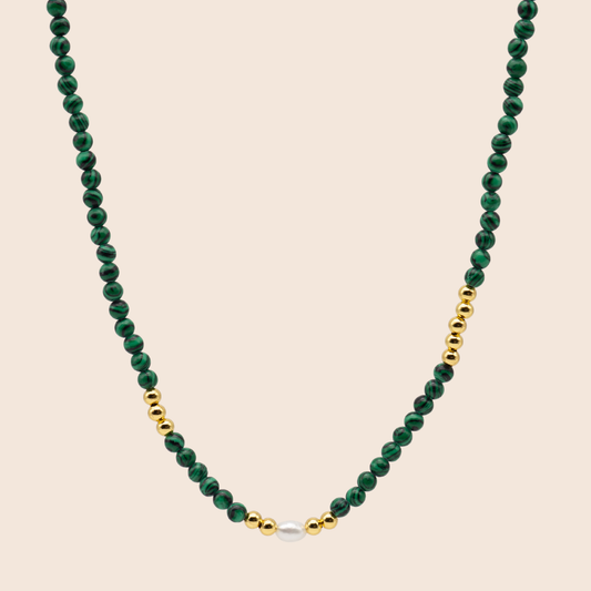 Malachite Gemstone Beaded Necklace