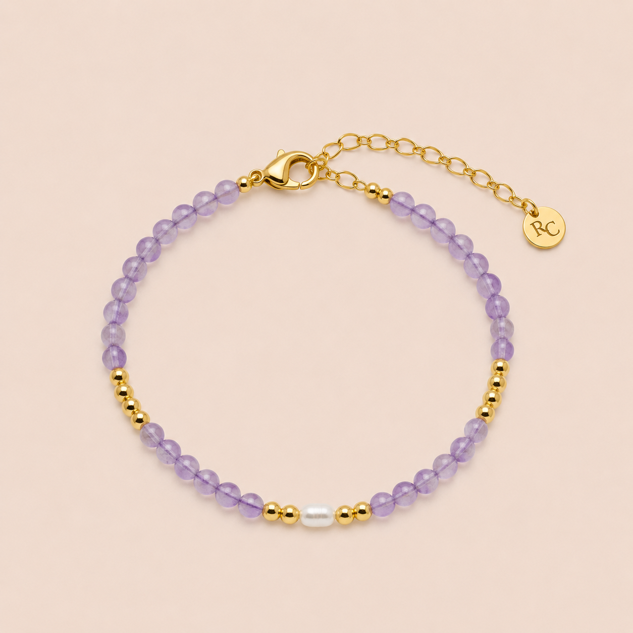 Amethyst Gemstone Beaded Bracelet