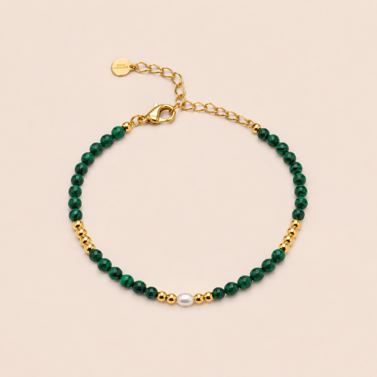 Malachite Gemstone Beaded Bracelet