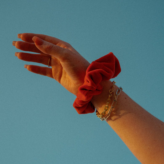 Burnt Orange Velvet Scrunchie