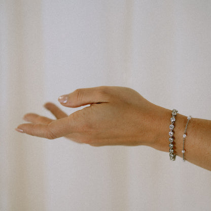 Silver Round Tennis Bracelet