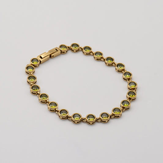 Olive Round Tennis Bracelet