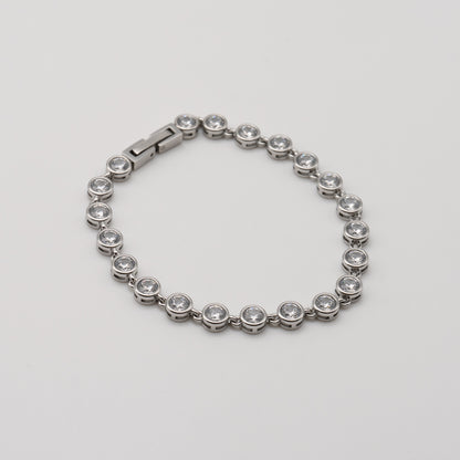 Silver Round Tennis Bracelet