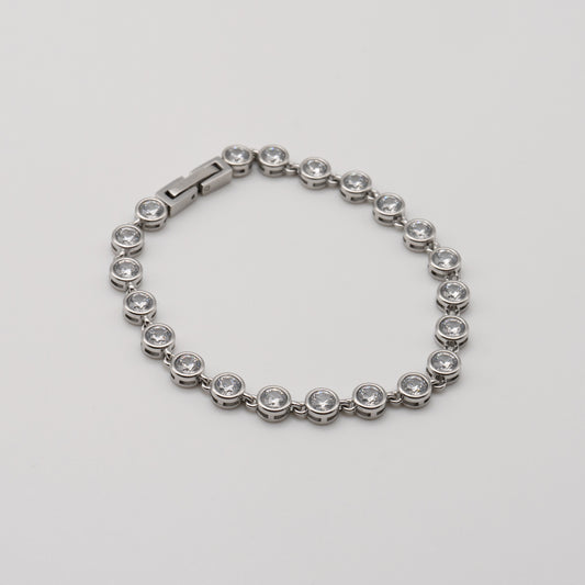 Silver Round Tennis Bracelet