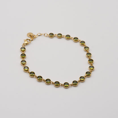 Olive Small Round Tennis Bracelet