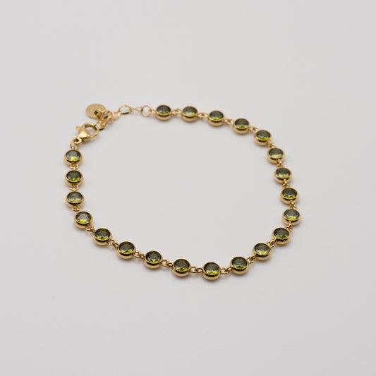 Olive Small Round Tennis Bracelet