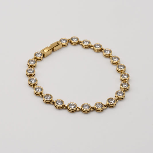Gold Round Tennis Bracelet