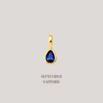 September Sapphire Birthstone Charm