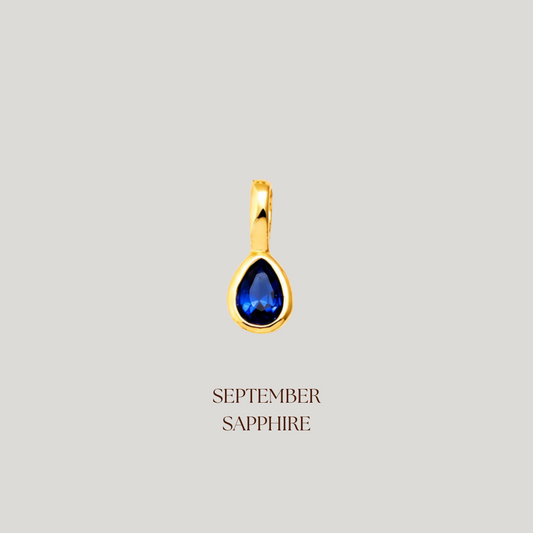 September Sapphire Birthstone Charm