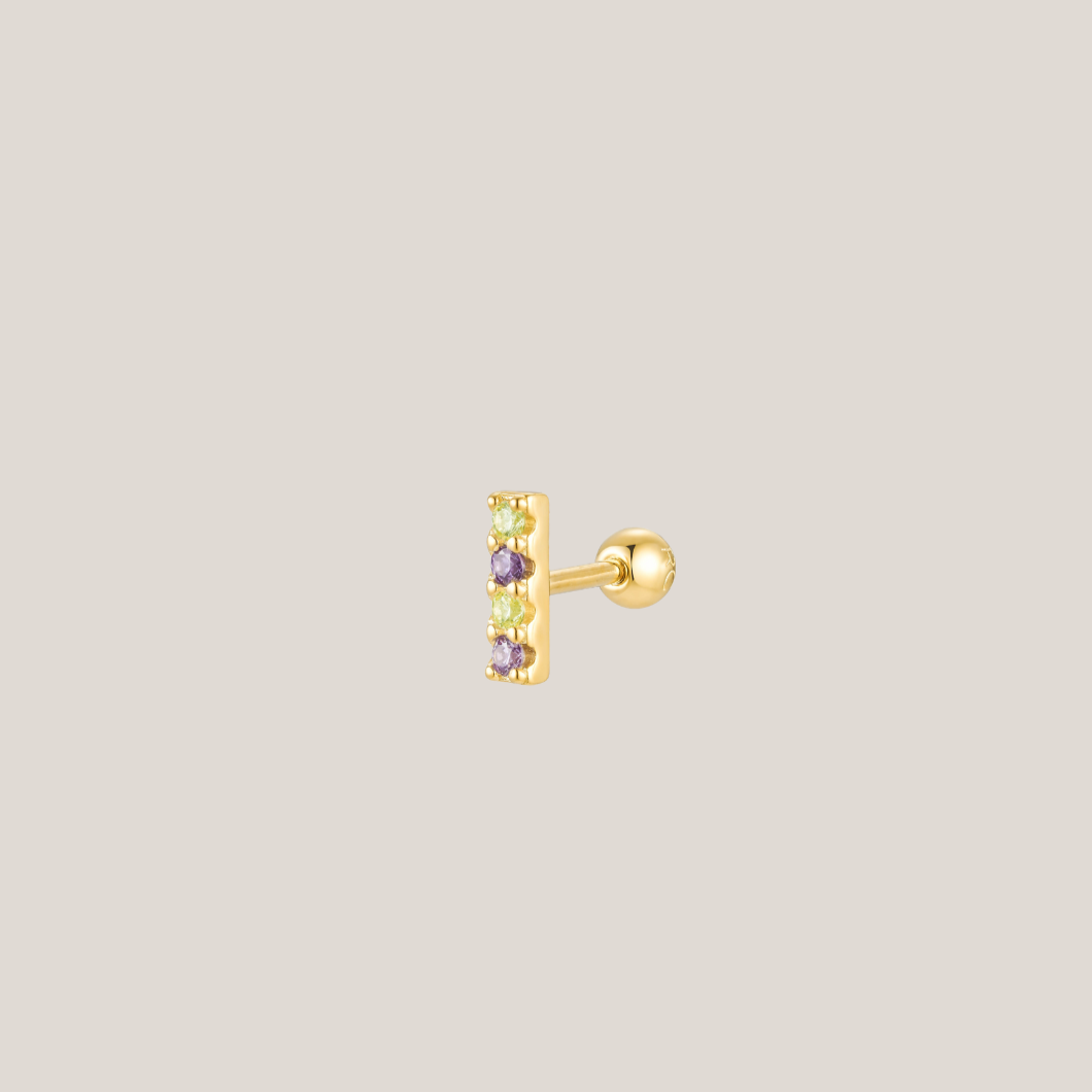 Crystal Bar Barbell Earring