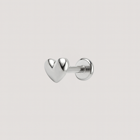 Silver Heart Flat Back Barbell