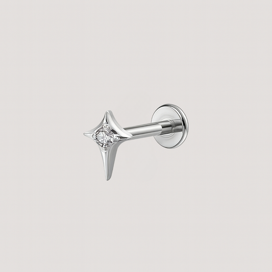 Silver Diamond Flat Back Barbell