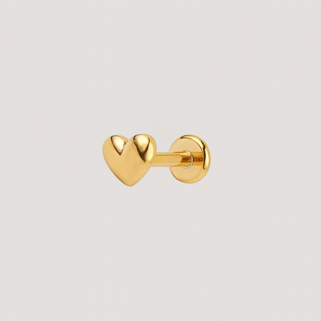 Gold Heart Flat Back Barbell