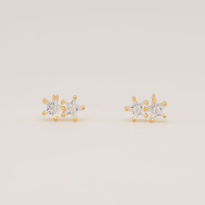 Double Star Stud Earring