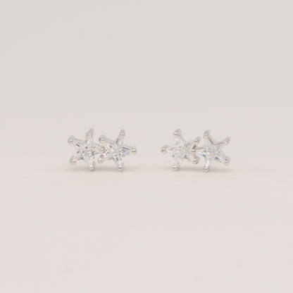 Double Star Stud Earring