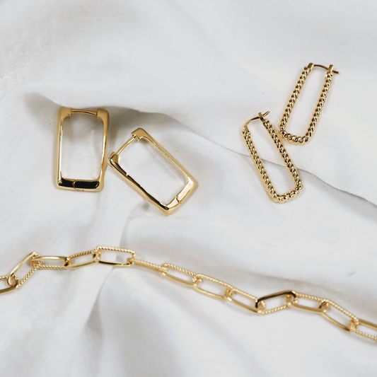Twisted Simple Rectangle Chain Necklace